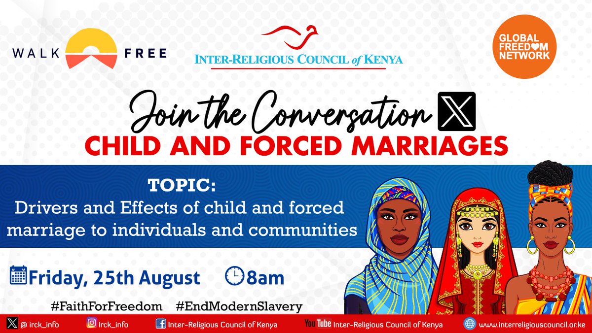 Supporting girls means supporting stronger communities. Let's prioritize education and opportunities over early marriage. #FaithForFreedom 
@irck_info @WalkFree @pfps_kenya 
@InterfaithYNKE