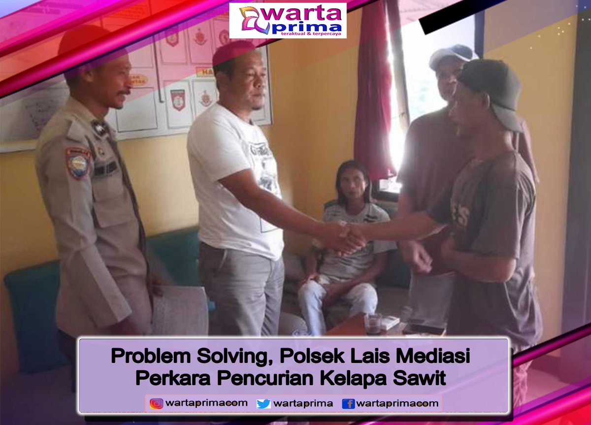 WartaPrima's tweet photo. Problem Solving, Polsek Lais Mediasi Perkara Pencurian Kelapa Sawit
https://t.co/S9CU0cvEmH
#wartaprima
#indonesia
#bengkulu
#mediasiber
#mediaonline
#problemsolving 
#polseklais https://t.co/grnnqMXXVM