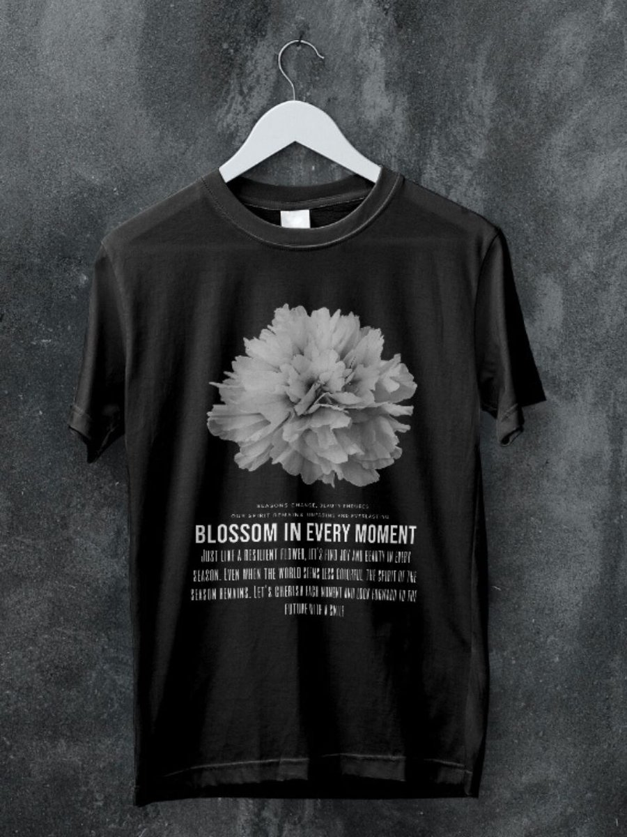ecoartique's tweet photo. The monochrome peony design communicates the message that beauty exists, even without color.#BlossomTshirt https://t.co/jd2pGIwoTv