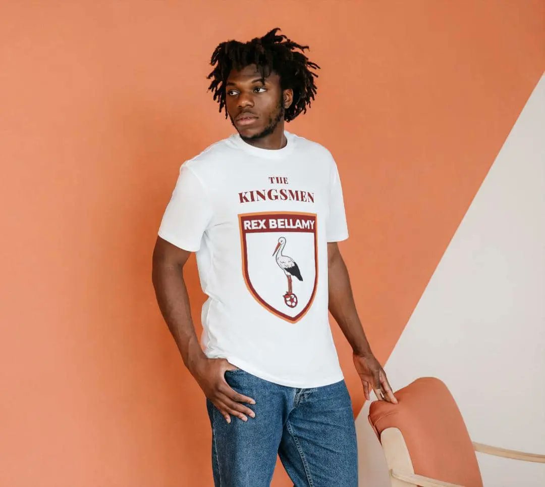 Express the royalty in you as you step out in our freshly pressed club themed Tees ✨💦 . 

Available in various sizes but only in white 🤍 😎 

@RexBellamyFC #WeAreTheKingsmen