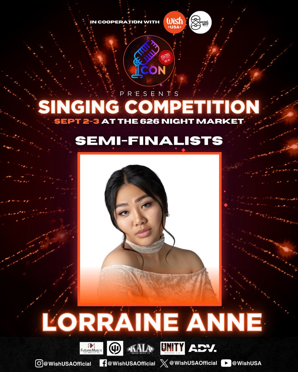 wishusaofficial's tweet image. Come and support your favorite singer at the 626 Icon event presented by Wish USA and Secret Spot DTLA! Join us at the 626 Night Market on September 2nd and 3rd.

Here's part 2 of 4 of the artists. Show your love for them and get your tickets now! 🎤