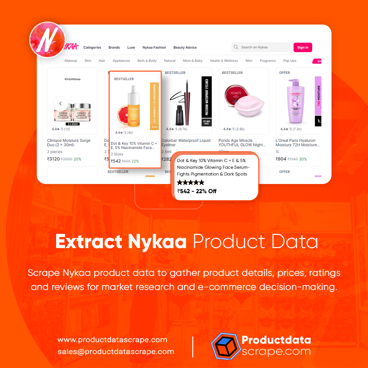 ProductScrape's tweet image. Use our #eCommercescrapingservices to #scrapeNykaaproductdata like name, price, etc. Get the best #Nykaadatascrapingservices in the #USA, #UK, #UAE, &amp;amp; #Germany.

Know more: productdatascrape.com/nykaa-data-scr…

#ExtractnykaaProductsSellersData #ScrapenykaaProductDataAPI #india #Australia