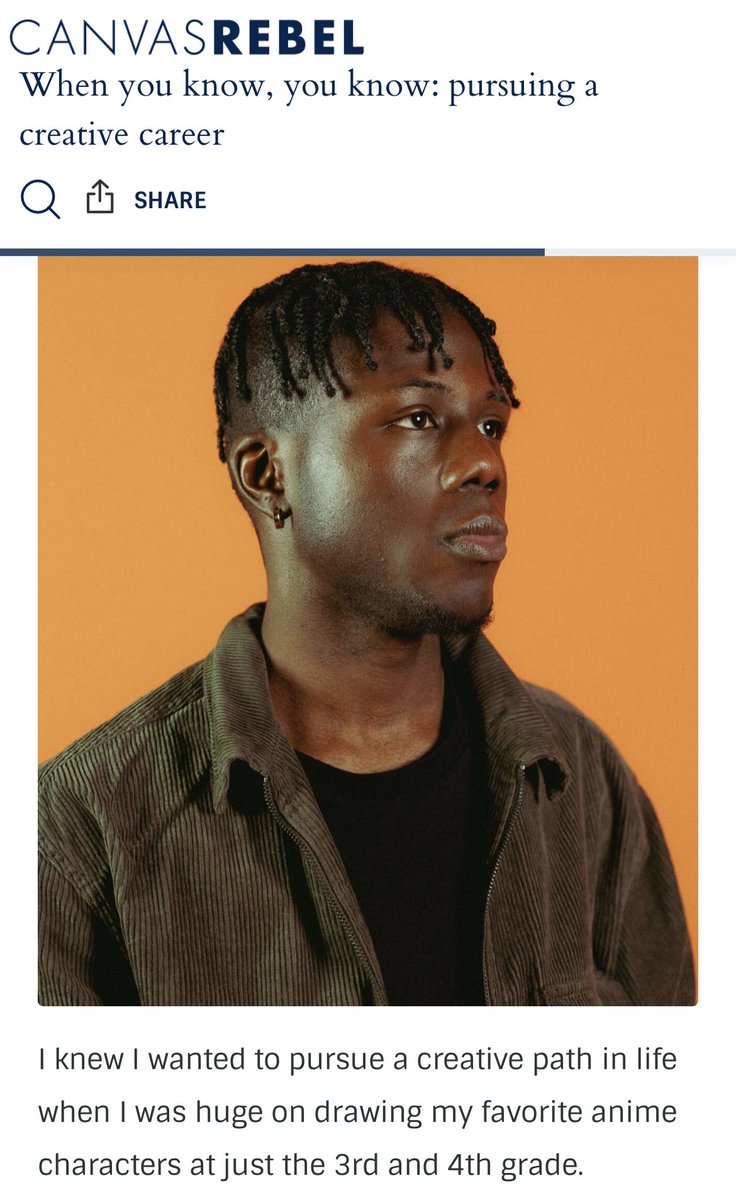 jaysvito's tweet photo. “ When you know, you know; pursuing a creative career ”

An Article is up on my career as a Artist. Take a read if you have the time! 🙏🏿

https://t.co/38wJnkH5er https://t.co/A96vsnreBd