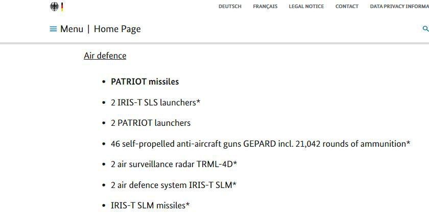 watchmanofthe's tweet photo. For the first time, Germany handed over missiles for the Patriot air defense system to Ukraine - this follows from the list of equipment that Berlin will provide in the new military aid package.
What is also included in the list of help you can see in the list in the photo https://t.co/U6qiO6jTQv