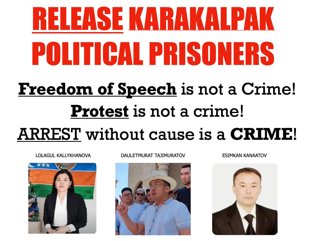 <a href="/Bbobur/">Bobur Bekmurodov - Uzbekistan MP</a> When will the Supreme Court of Uzbekistan acquit peaceful protesters of Karakalpakstan? They did not have any weapons yet they face torture &amp; harsh prison sentences by <a href="/GOVuz/">GOV.UZ</a>