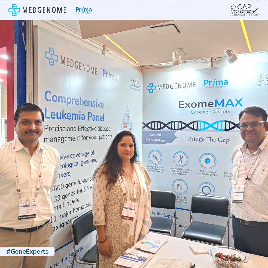 MedGenomeLabs's tweet photo. MedGenome was delighted to participate in Highlights of Past EHA (HOPE) Asia 2023 at Hyatt Regency, New Delhi.
To know more about ExomeMAX , please visit https://t.co/TdRF4GrTSb
#MedGenome #CME #GeneticTestingIndia #Genomics #GeneExperts #Prima #ExomeMAX https://t.co/tLHIs5jd0U