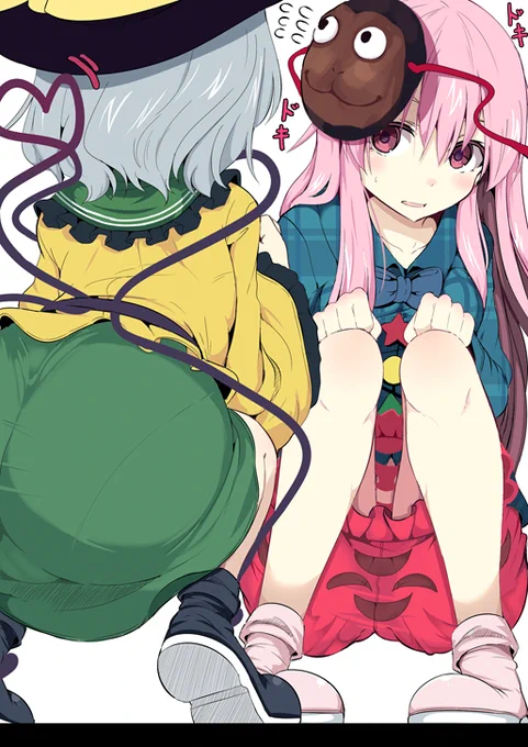 自分の姿が見えていないと思い込んでるこいしと実は見えていることを言い出せない秦こころ#東方Project 