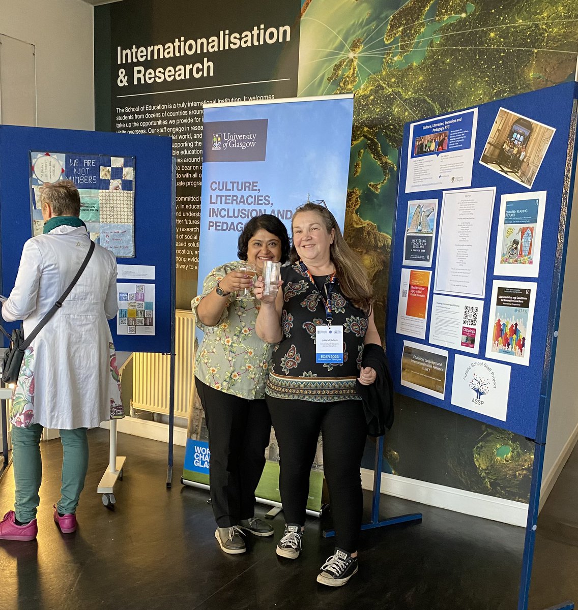 <a href="/Sraban_I/">Srabani</a> and I being Internationalisation Champions <a href="/UofGEducation/">School of Education</a> showcase social for #ECER2023
