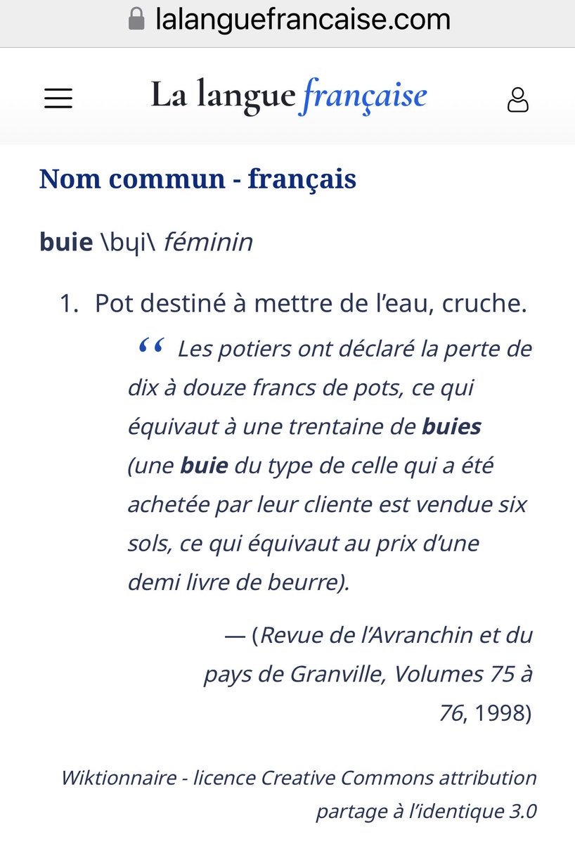KauffmannK's tweet photo. @robertfabienne6 @chaussisfamily Une buie, c’est plutôt une cruche, un pot à eau. Mais pourquoi ne pas y mettre de lait, en effet ? https://t.co/zjWBbWCKLJ