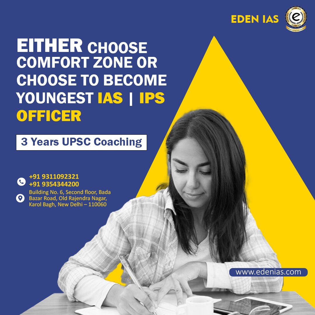 SwatiNa97150347's tweet image. EDEN IAS is one of Delhi&apos;s most reputable institutions and the best IAS coaching institute in Delhi. There she, being the UPSC specialist, provided me with a counseling session and asked me about my background. 
#UPSCexaminationafterclass12 #IASexampreparation #UPSCsyllabus #ias