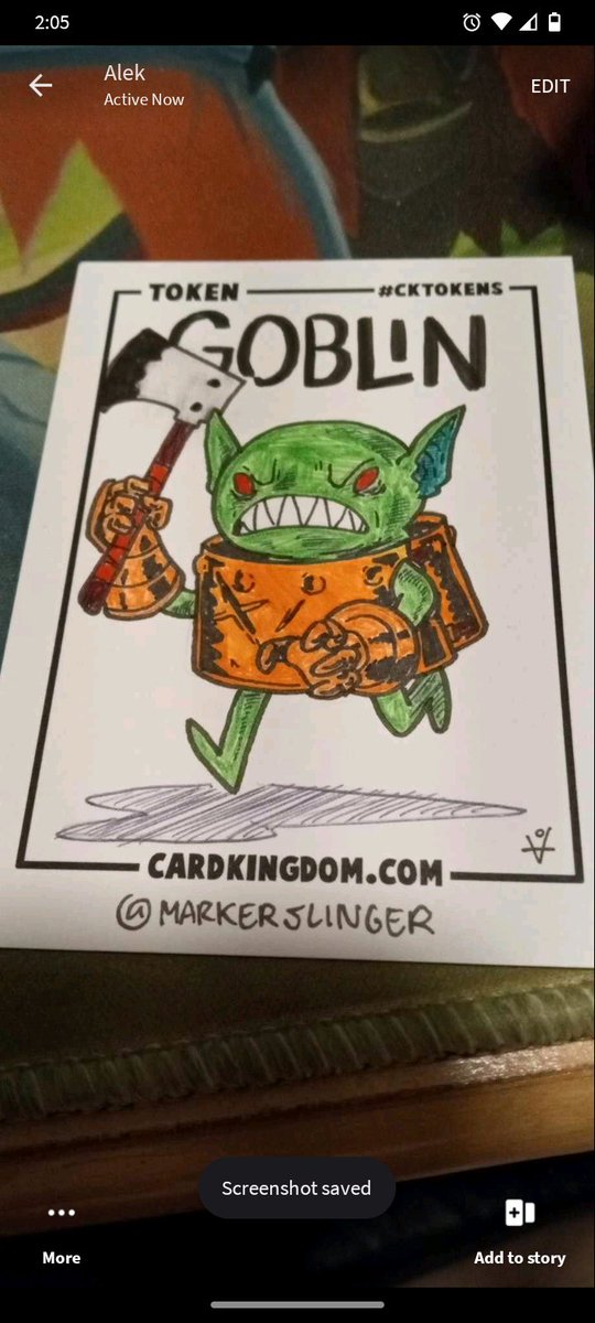 Thank you <a href="/markerslinger/">Markerslinger🔥plays violin as CyberRome burns🎻</a> for the custom #cktokens . I colored it while crushing my roommate in commander with my krenko deck.