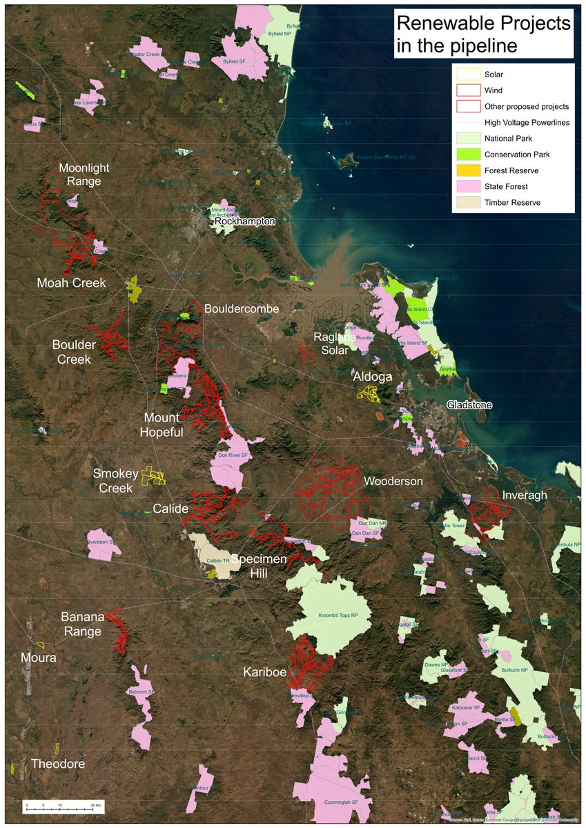AusBiodiversity's tweet image. The ridgelines of the western edge of the Great Dividing Range in Central Qld are going to be blasted and flattened for large scale wind developments in the next few years. Koalas, Greater Gliders and other threatened species live in these mountains. For Qld, we need to consider…