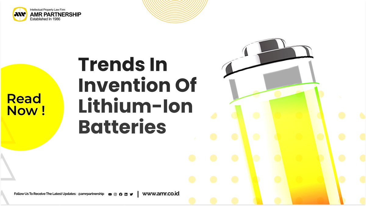 amr_partnership's tweet image. Trends Shaping the Future of Lithium-ion Batteries 🔋🚀

amr.co.id/home/artikel/t…

#LithiumIonEvolution #PoweringTheFuture #InnovationsInEnergy #ElectrifyingProgress #iplawfirmindonesia #trademark #patent