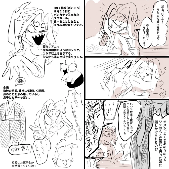 #我イカ 8月25日は梅鮫の誕生日🦈🌸