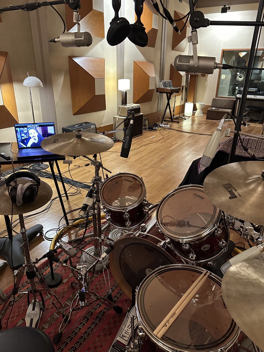 Got to add some drums to the gran turismo movie score in Paris. Thanks Andrew and ⁦@Lornebalfe⁩