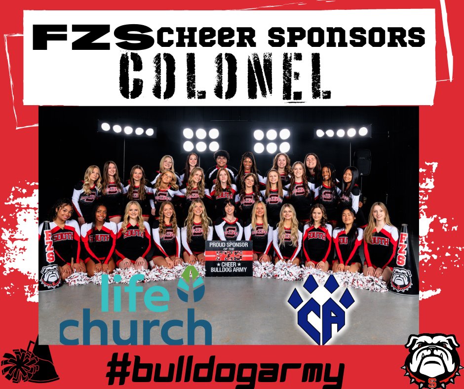 It's Friday Night &amp; Game day for our Bulldogs!
A Very, Special 'Thank You' to our #BulldogArmy Colonel Sponsors for their generosity to our Cheer Program. Thank you to  Life Church, Cheer Athletics <a href="/CA_StLouis/">Cheer Athletics St. Louis</a> , and <a href="/TSP_100/">Terry Simpson TSP</a>  for showing support for the Bulldog Cheer Program.