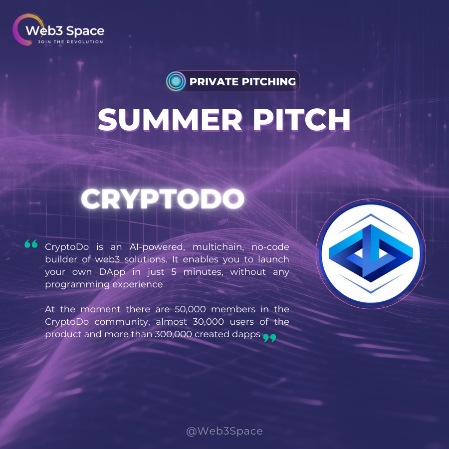 🚀 Exciting News! We're thrilled to announce our participation in Web3 Space - Summer Pitch on Aug 26

Our project is eagerly looking forward to meeting various investors and other founders. Stay tuned for updates as we gear up for this cutting-edge event ✨

🗓️ Date: 26th August