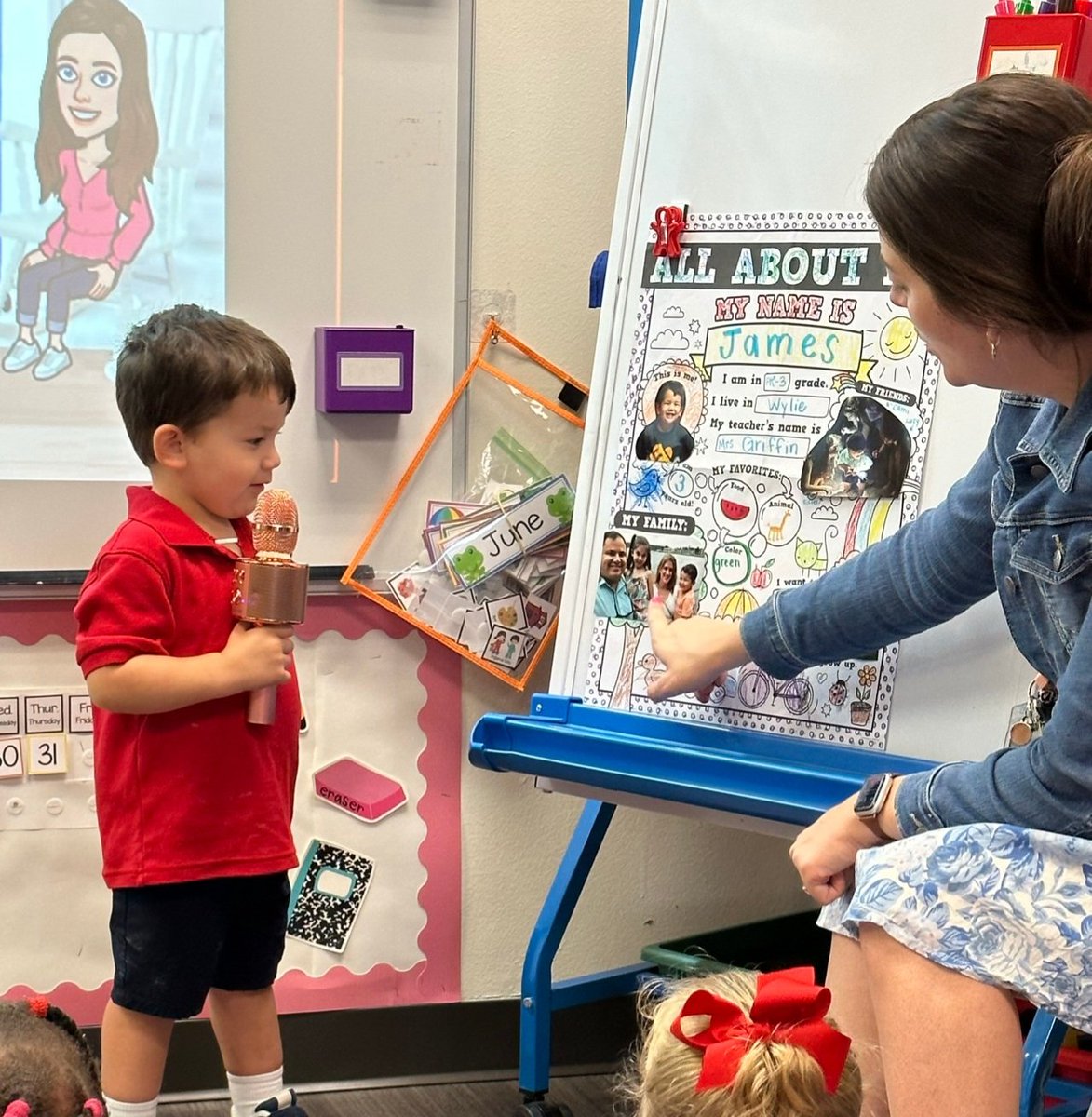 My big boy being interviewed as the Star Student ⭐️I love seeing him so happy! #RISDpreK @DobiePKSchool #RISDWeAreOne