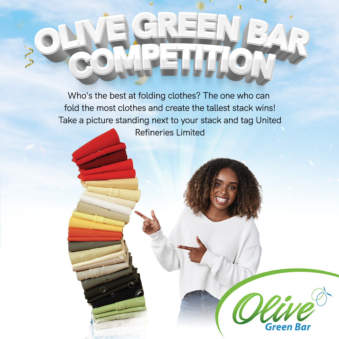 Who's the best at folding clothes? The one who can fold the most clothes and create the tallest stack wins! Take a picture standing next to your stack and tag United Refineries Limited. Numerous prizes up for grabs!  

#olivegreenbar #unitedrefinerieslimited #urlsince1935