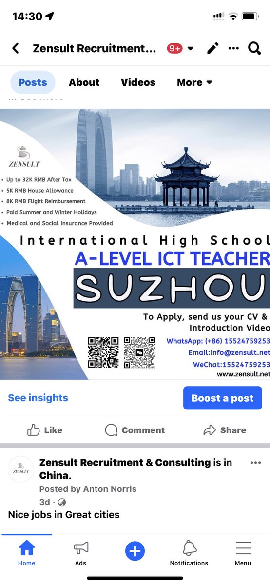 Zensult's tweet photo. @WeAreTeachers 
Great jobs in nice cities in China 
Email: info@zensult
Website: https://t.co/YMm5z9JtPO https://t.co/ErFaex2SeP