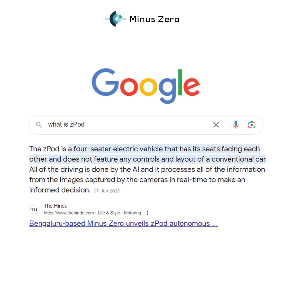 teamminuszero's tweet photo. Diving into Google's responses for the search term 'zPod'
#autonomousvehicles #selfdrivingvehicles #Robotics #zpod #minuszero #technology https://t.co/MW1pR1bfAH