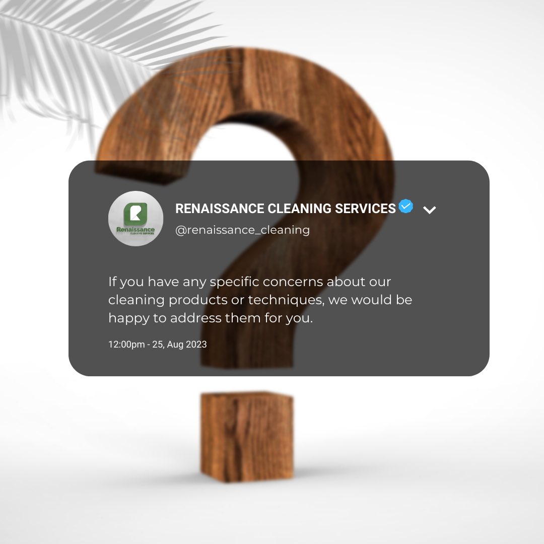 RenaissanceCle1's tweet photo. If you have any specific concerns about our cleaning products or techniques, we would be happy to address them for you. https://t.co/1wmO4O1BP8