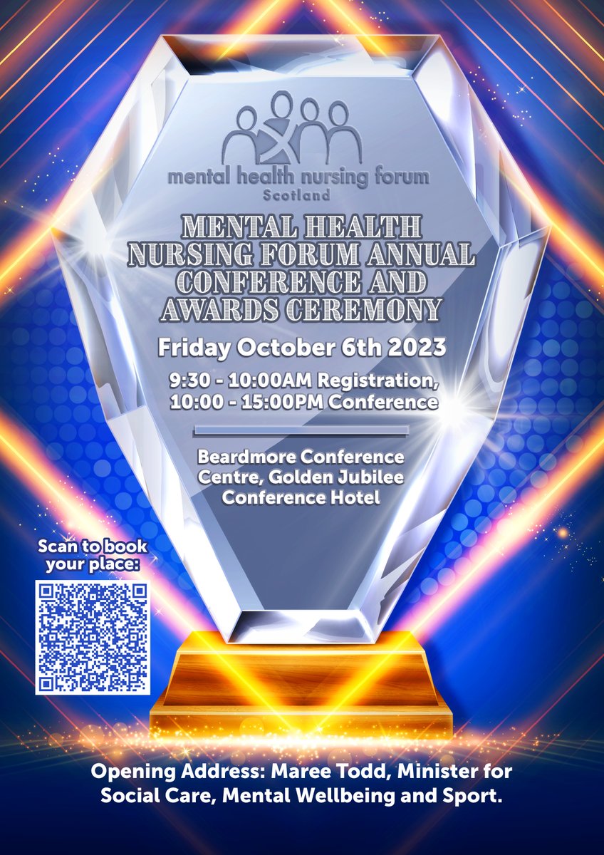 Mental Health Nursing Forum Scotland (@mhnforumscot) on Twitter photo Good news! We're back, in person! Opening address by <a href="/MareeToddMSP/">Maree Todd</a> and our awards ceremony. Tickets here shorturl.at/crwE1 and details in the pic. Retweet using #mhnfs and #mhimprove please Good news! We're back, in person! Opening address by <a href="/MareeToddMSP/">Maree Todd</a> and our awards ceremony. Tickets here shorturl.at/crwE1 and details in the pic. Retweet using #mhnfs and #mhimprove please