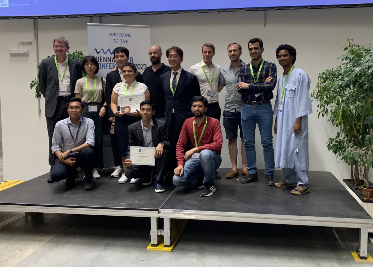 VAW_hydraulics's tweet photo. Congratulations to @matt_buergler for taking 2nd place in the #JFK student paper competition! Finalists @Moawadal94 and Yannick Marschall were also amazing! You are all rockstars 🤩. 
#iahrWorldCongress https://t.co/6H8NOPiK13