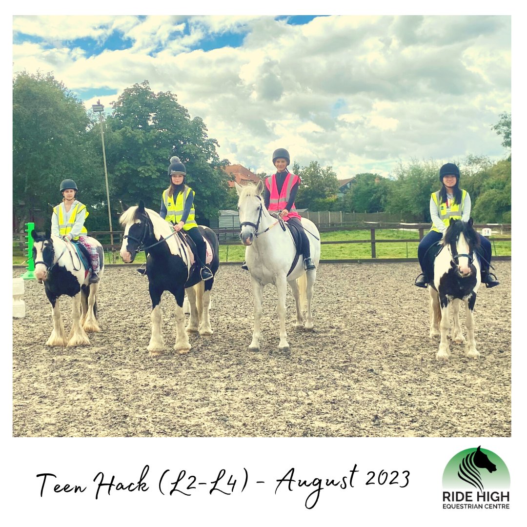 RideHighEC's tweet image. 🐴 Our L2-L4 Teen riders, ready to head out on their hack this morning...

#summerhacking