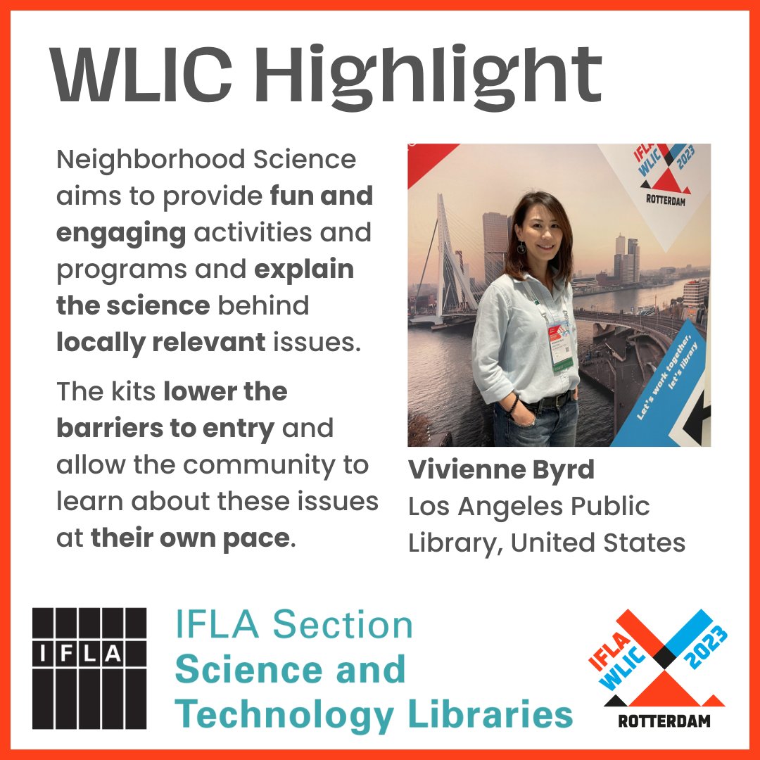 Speaker <a href="/NerdyBirdy_630/">Vivienne Byrd</a> shared information about citizen science at <a href="/LAPublicLibrary/">L.A. Public Library</a>. You can find out more about their efforts including the L.A. BioBlitz Challenge here: youtu.be/ywuu5EOAcCw

#WLIC2023 #IFLA #IFLASciTech #SciTech #CitizenScience #WeAreIFLA