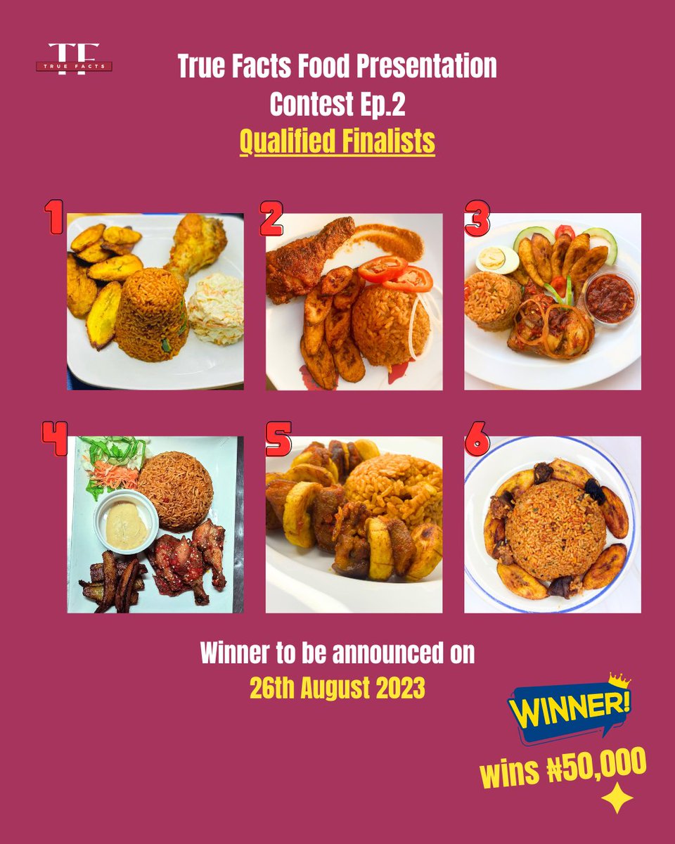 EPISODE 2: Who has the best food presentation of Nigerian Jollof Rice and deserves to win ₦50,000 cash prize?🤔 Help us choose the best, let us know what you think