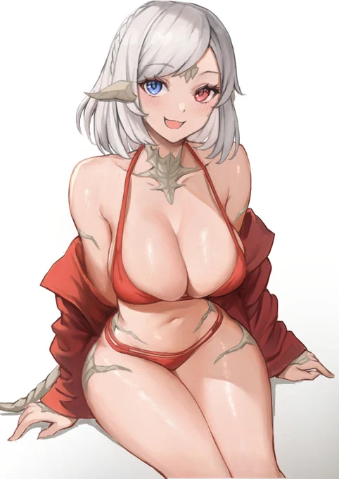どこ見てるんですかぁ? #FF14イラスト #アウラ