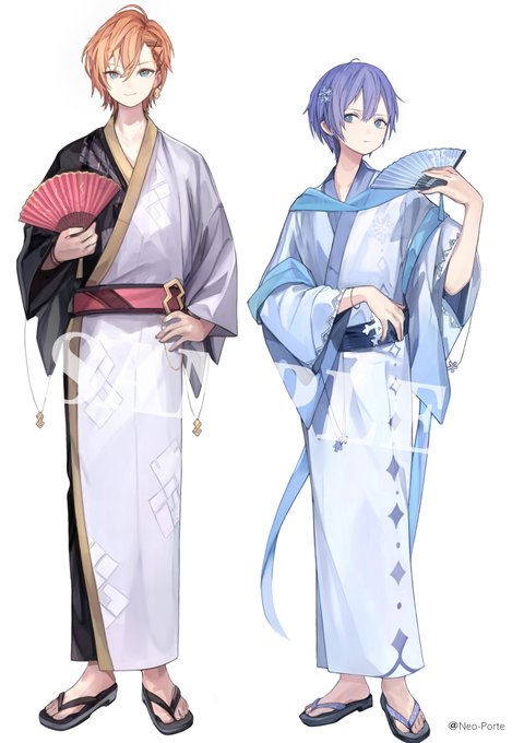 「blue kimono paper fan」 illustration images(Latest)