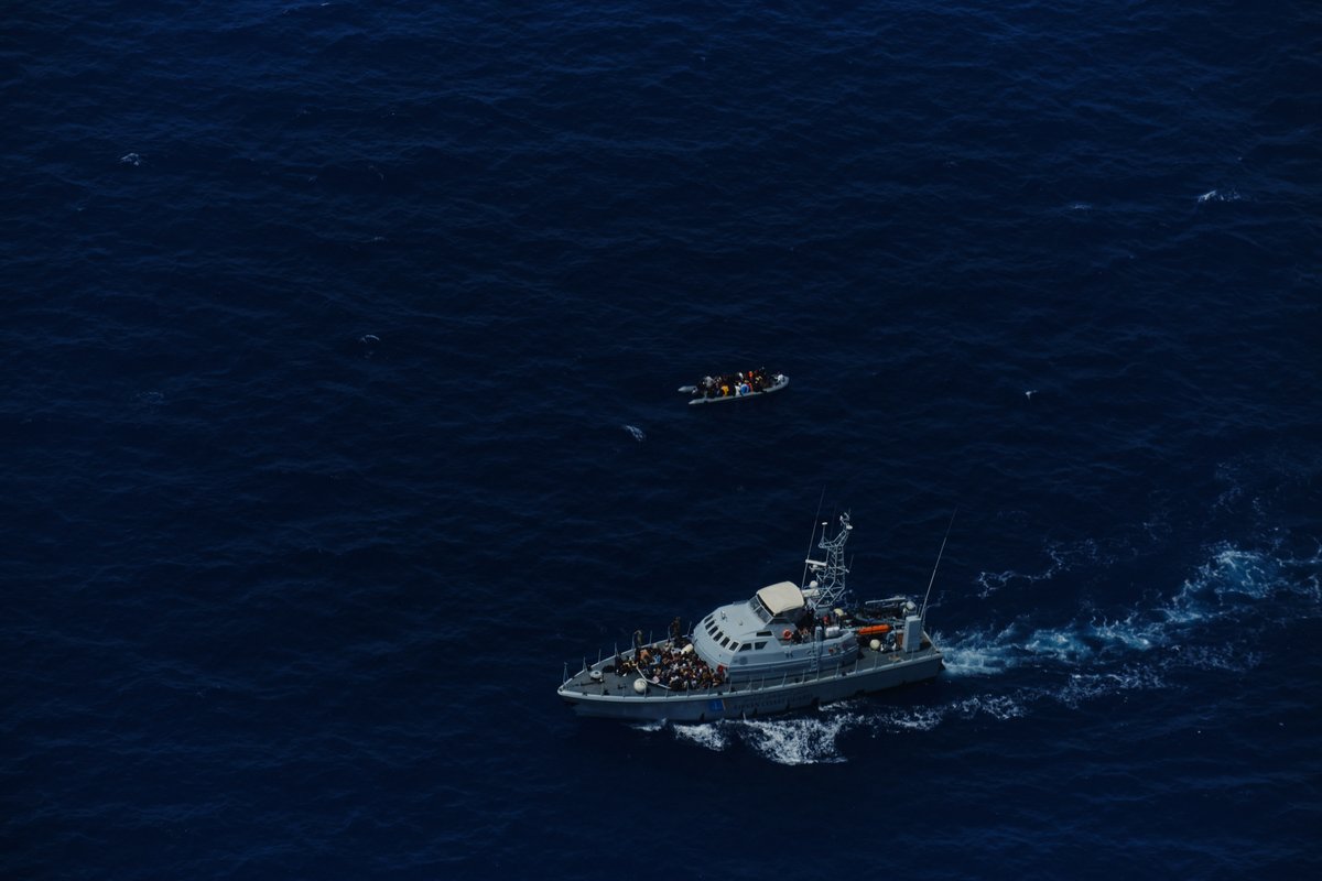 seawatch_intl's tweet photo. In the Mediterranean Sea, profit and power are above human rights. For fear of economic consequences by the 🇮🇹 government, these 40 people were abandoned by the VOS TRITON &amp; later illegally pulled back to Libya by the so-called Libyan coastguard! https://t.co/4P4UtRJcID