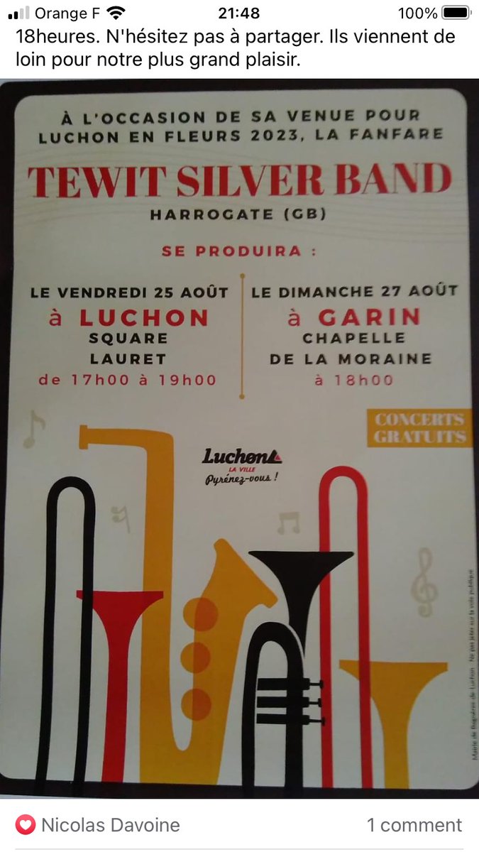 Square Lauret awaits #Harrogate's Tewit Silver Band for its first 'Luchon en Fleurs' performance this afternoon @BandTewit #Luchon #Twinning #Brassband