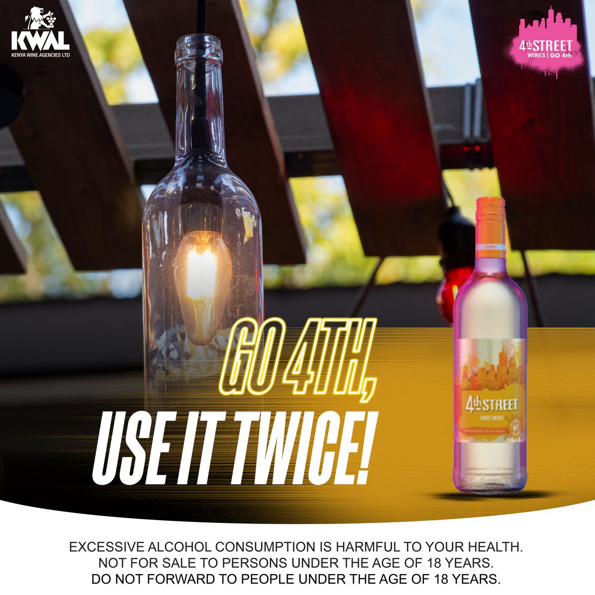 After enjoying your wine, reuse the 4th Street bottle and make an artistic home item. It can be a vase or a candle holder among other items, don’t forget to post and tag us while at it. Let the creativity flow!
#Go4th #4thStreet