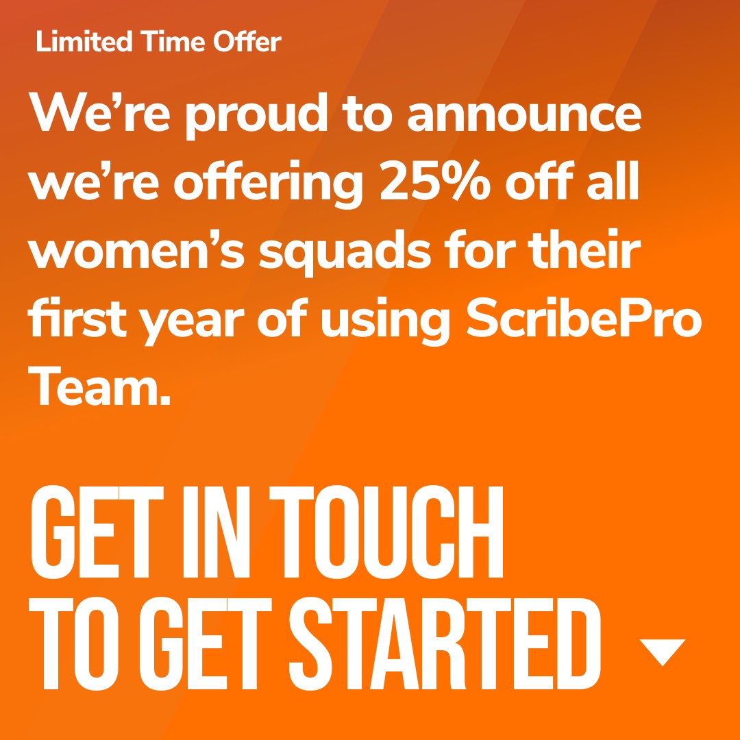 scribe_pro's tweet image. What a tournament! To celebrate the tournament we’re offering 25% off your first year of ScribePro Team for any women’s squads that get in touch and start a free trial over the next month. Get in touch for more info.