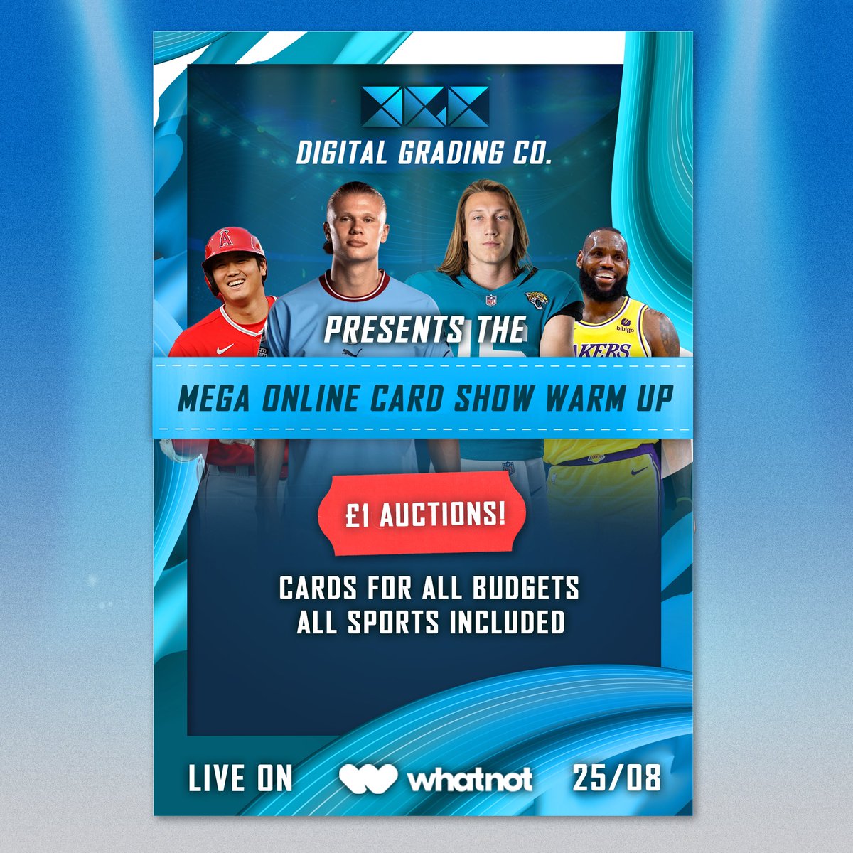 digital_grading's tweet image. Tonight @ 9pm live on What Not we are warming up for our Mega Online card show next week. £1 singles auctions featuring all sports and teams, there will be lots to suit all budgets. Come and grab some bargains bookmark the stream do not miss out 
whatnot.com/live/a2b98776-…