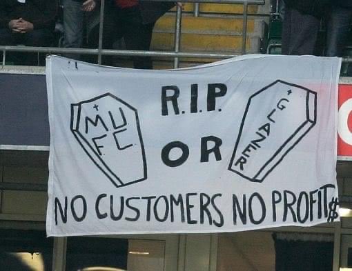 Glazerspissoff's tweet photo. $ NO CUSTOMERS, NO PROFIT $
#GlazersOut #LoveUnitedHateGlazers #SellOurClub https://t.co/W6K5J9nWs2