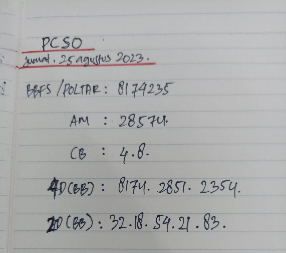 ULAR_JITU's tweet photo. ANGKA PCSO ULAR JITU BOSKKU,SILAHKAN DIGASPOOLLL BOSS!!! untuk info prediksi selanjutnya langsung saja hubungi
Whatsapp :π± 082139477396
#poipet #pcsopools #togelpcsohariini #angkapcso #angka #rumustogel https://t.co/UxkZXnHyZB