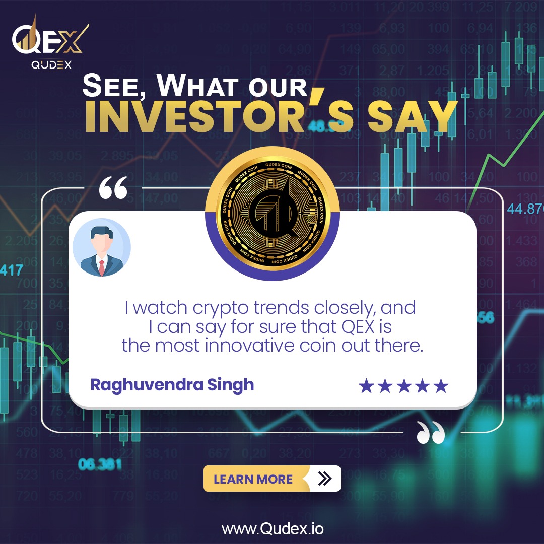 QexCoin's tweet photo. Testimonial Time!
See, What our Investors' say !!

Start your #Crypto Journey with the Epitome of Coin Innovation - #QEX.

For more information drop a message.

#DecentralizedFinance #Qudex #QexCoin #ClientTestimonials #CryptoInnovation #CryptoRevolution https://t.co/HaOFTRD7dl