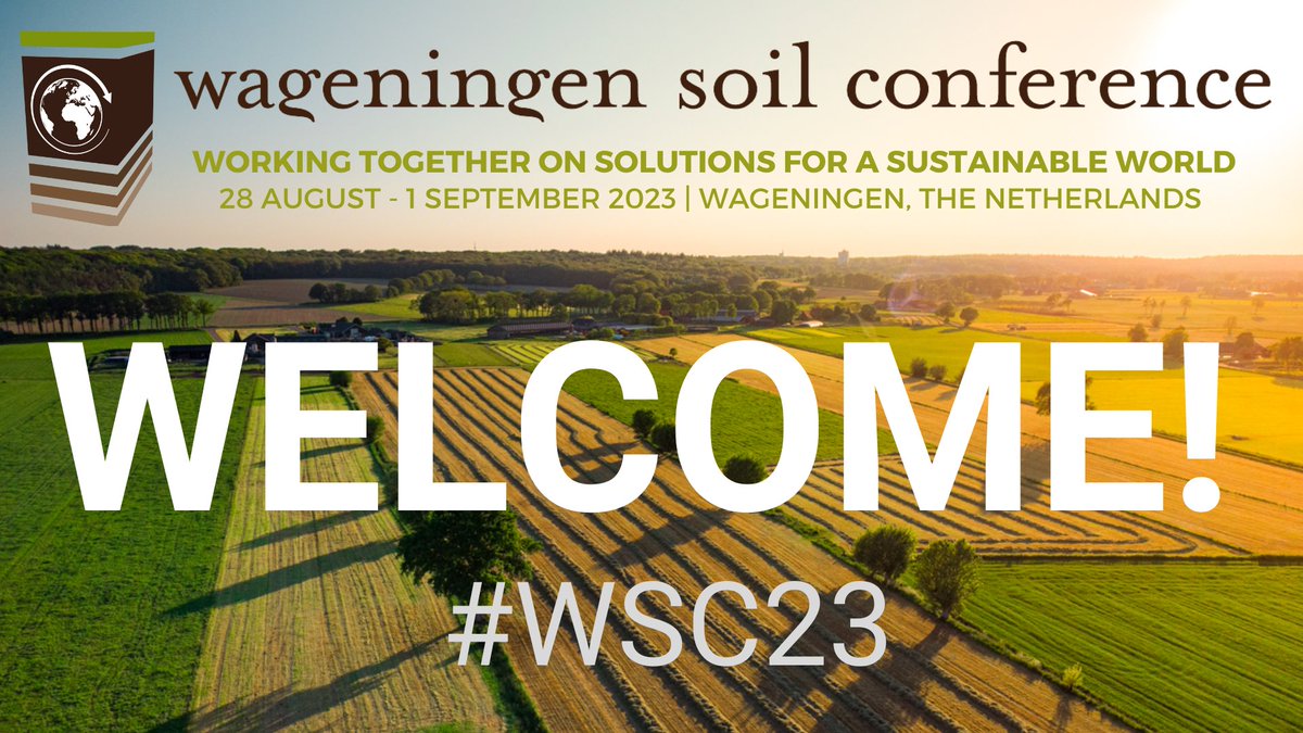 WageningenSoil's tweet photo. The 2023 Wageningen Soil Conference begins today! 

Welcome to all - please use #WSC23 to share during the conference. 

Have a great week everyone! https://t.co/etAhbcvGb7