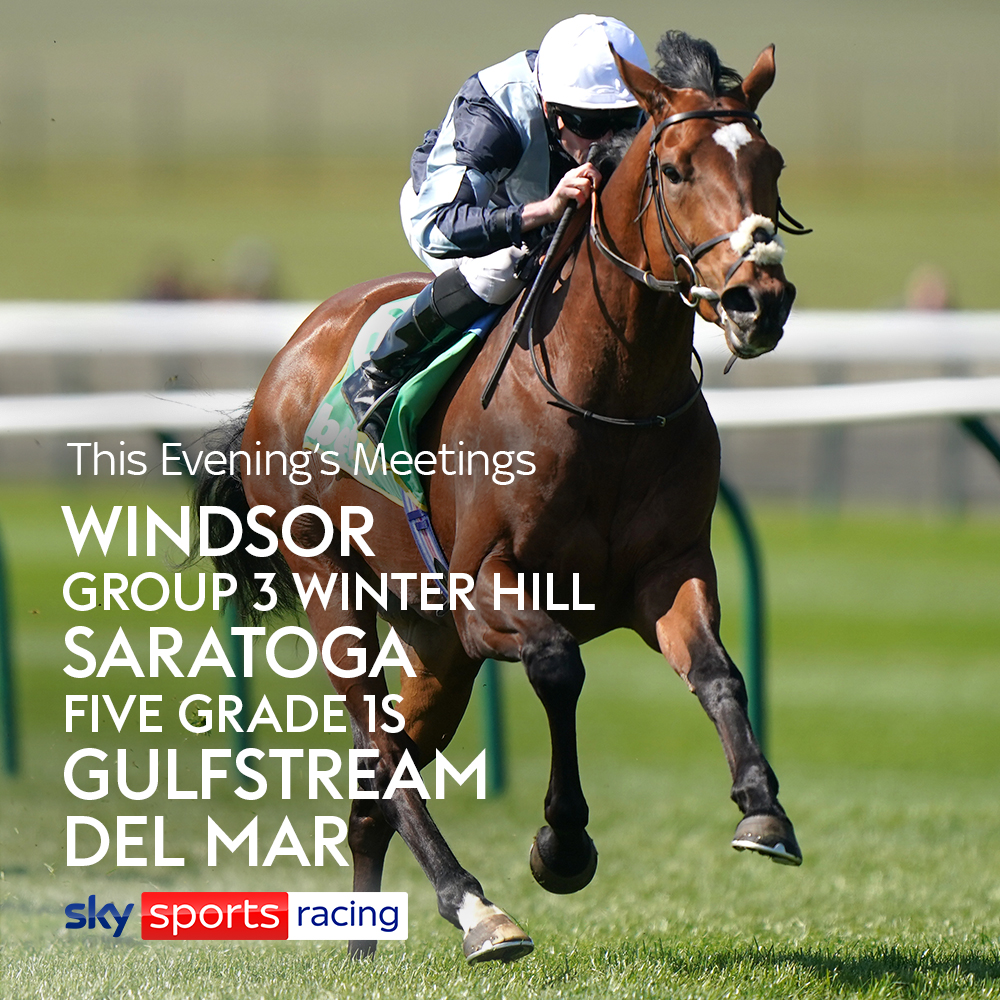 AtTheRaces's tweet photo. 6.20pm Listed August Stakes
6.50pm Group 3 Winter Hill

Join @skysportsAlexH, @sebsanders1 and @LeglockLuke from 5pm for superb evening action at @WindsorRaces, with a packed Stateside show featuring five Grade 1s including the Travers and Sword Dancer at Saratoga 🙌