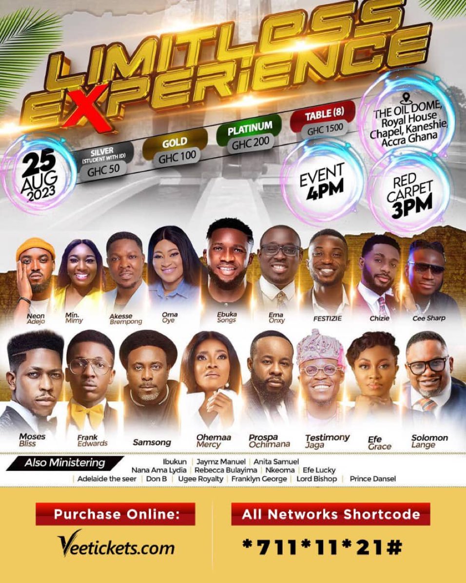 __Steebalde's tweet photo. Don’t forget it’s today 4pm at the Royal Chapel (Oil Dome) #LIMITLESSEXPERIENCE https://t.co/dxCVU9KJsh