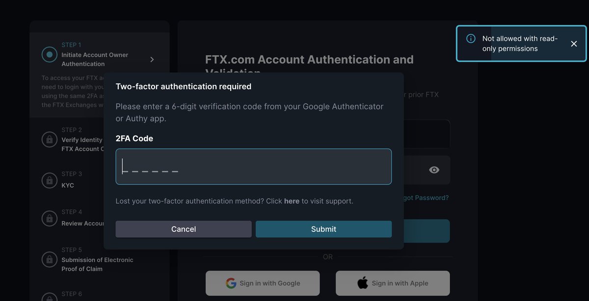 sunil_trades's tweet photo. FTX Claims Portal Update

FTX creditors using their 2FA can not log in to the FTX claims portal

Log in access has been restricted due to the Kroll data leak