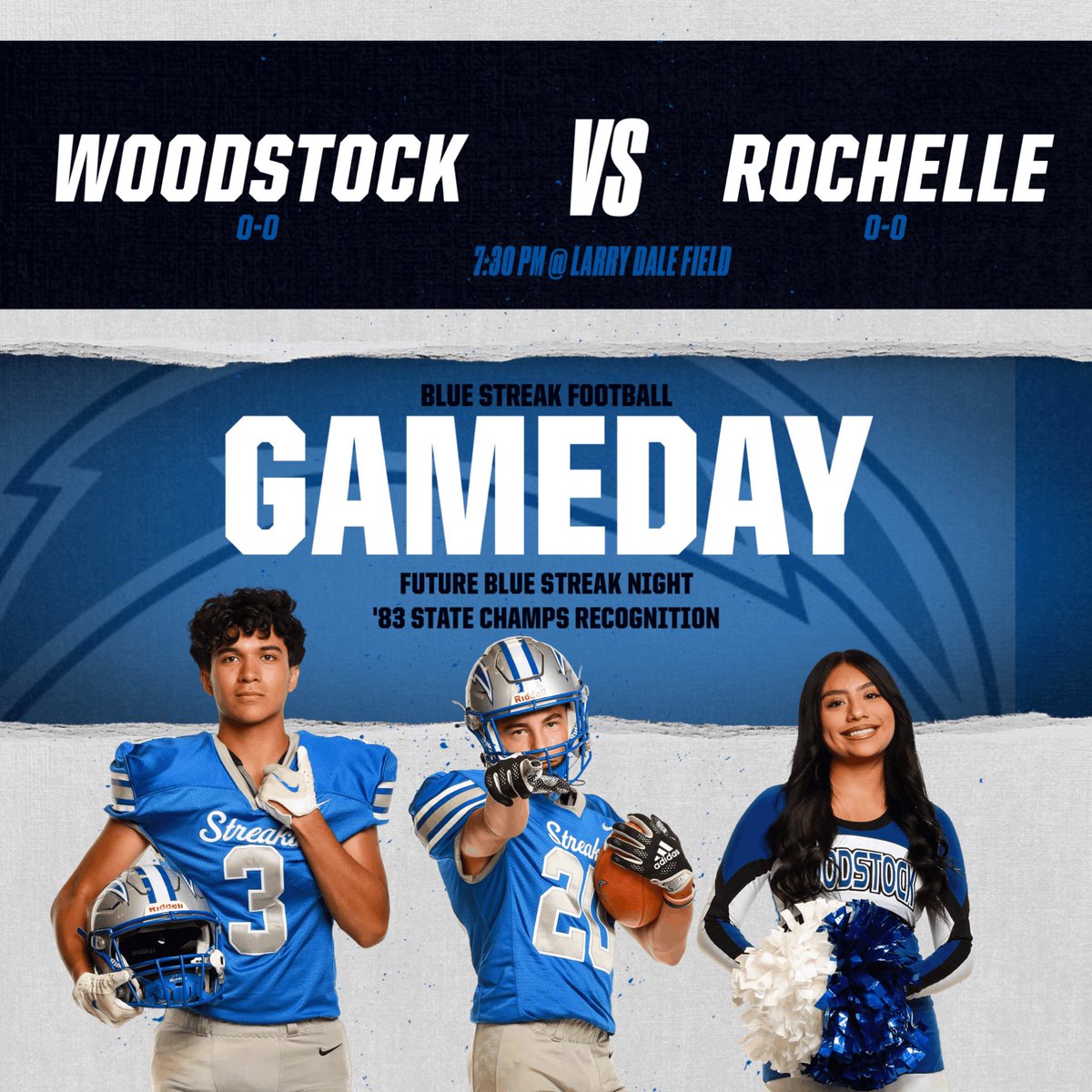 🗓️ FRIDAY, AUGUST 25th 🗓️
Check out our home events!

⚽️ JV1 vs. @Whip_PursSoccer (4:30 @ Creekside)
🏈 JV vs. @RTHS_Football (5:30 @ Larry Dale)
🏈 V vs. @RTHS_Football (7:30 @ Larry Dale)

@FBstreaks 

🤟💙⚡️