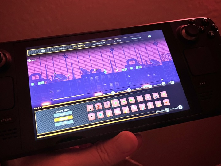 The BIT.TRIP RERUNNER + RUNNER MAKER tool feels AMAZING <a href="/OnDeck/">Steam Deck</a>

RERUNNER was fully designed with the +RUNNER MAKER tool and a controller!

Be a part of the level-making community- Wishlist on Steam!
store.steampowered.com/app/2222540/BI…

#Steam #Valve #SteamDeck #BITTRIP #RERUNNER #videogames