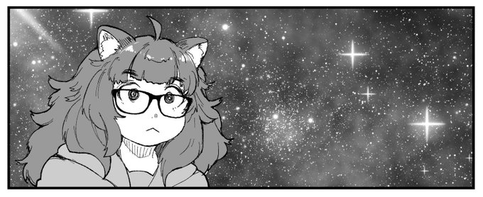 今見返すとこの宇宙狸かわいく描けてる。 