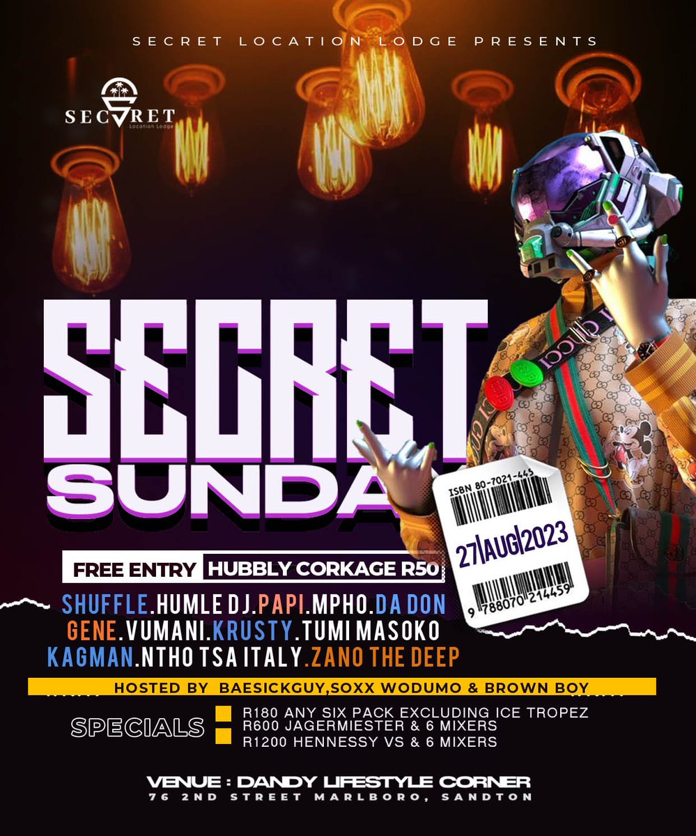 Papa Karabo. (@tumimasoko_dj) on Twitter photo #SecretSunday w/ <a href="/SoxXWodumo/">Soxx Wodumo👑</a> & <a href="/BaeSickGuy/">Bae Qwelington</a>
📍 Dandy's Lifestyle Corner
<a href="/_93Lifestyle/">SecretLocationLodge</a> #SecretSunday w/ <a href="/SoxXWodumo/">Soxx Wodumo👑</a> & <a href="/BaeSickGuy/">Bae Qwelington</a>
📍 Dandy's Lifestyle Corner
<a href="/_93Lifestyle/">SecretLocationLodge</a>