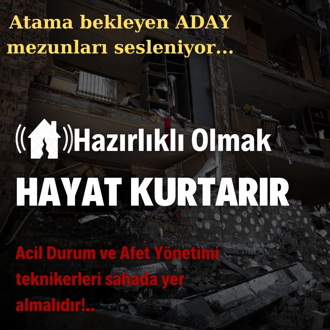 Bakanlıklar personel alımı için kılavuz yayımlamaya başladı. Hâlâ AFAD için herhangi bir açıklama yapılmış değil. 
Binlerce mezun atama ve kontenjan açıklamasını bekliyor. 
Acil Durum ve Afet Yönetimi teknikerleri evde değil artık sahada olmalıdır.
<a href="/AliYerlikaya/">Ali Yerlikaya</a> 
<a href="/AFADBaskanlik/">AFAD</a>